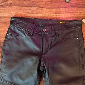 Blank NYC Women's High Rise Black Leather Pants